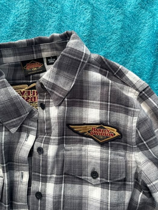 Donna Harley Davidson Camicia Grigia Cotone 36