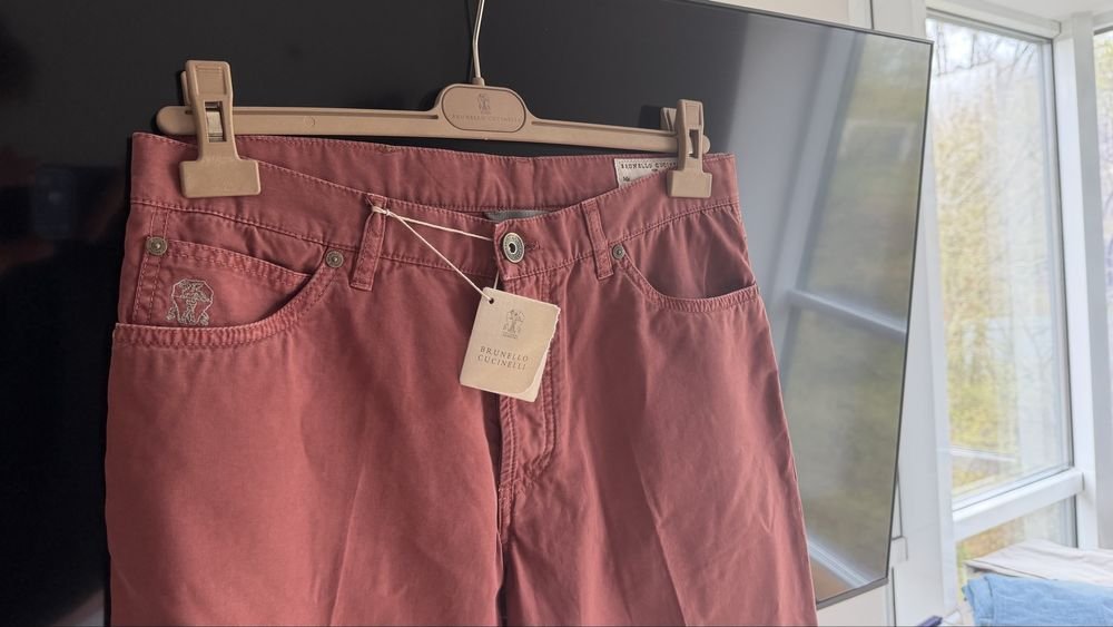 Мужские Brunello Cucinelli Джинсы Красные 32