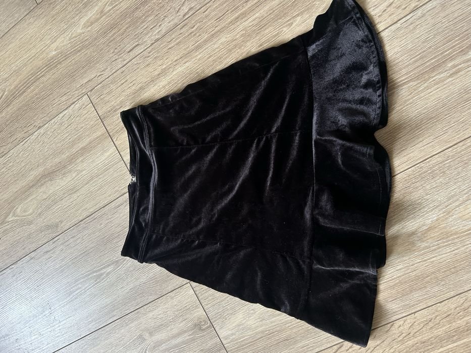 Женская H&M Юбка Чёрная Велюровая 34