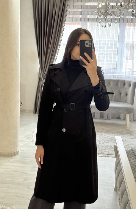 Женский Тренч Чёрный 36