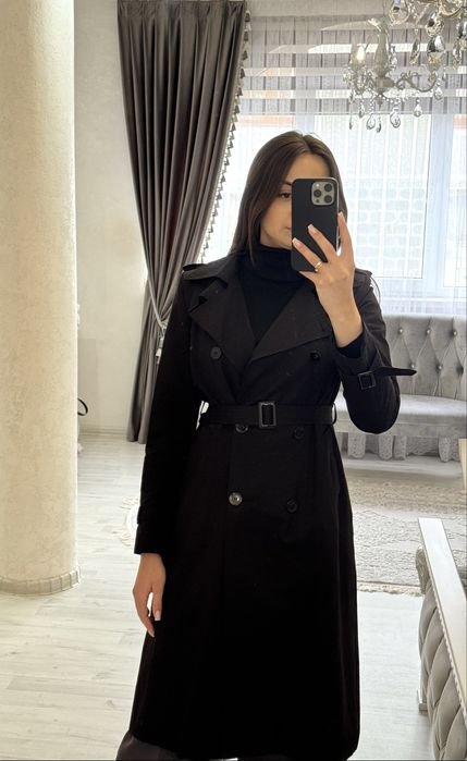 Женский Тренч Чёрный 36