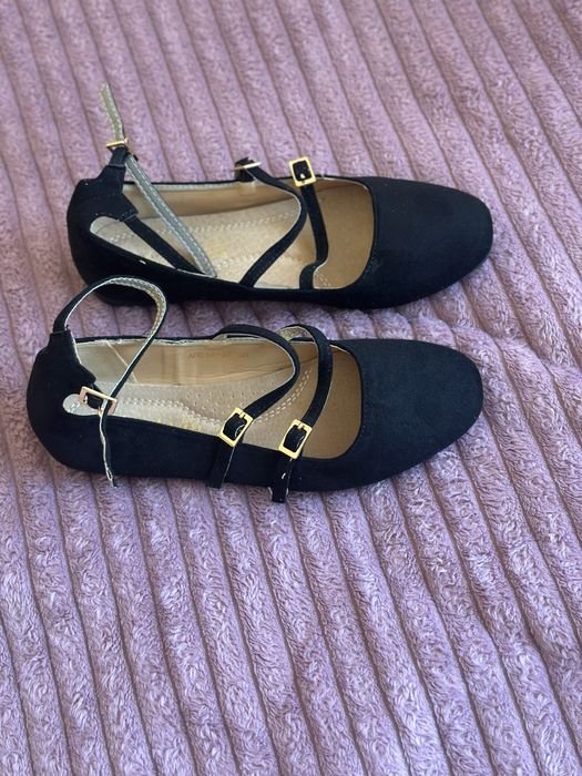 Женские Туфли Чёрные Замша 36