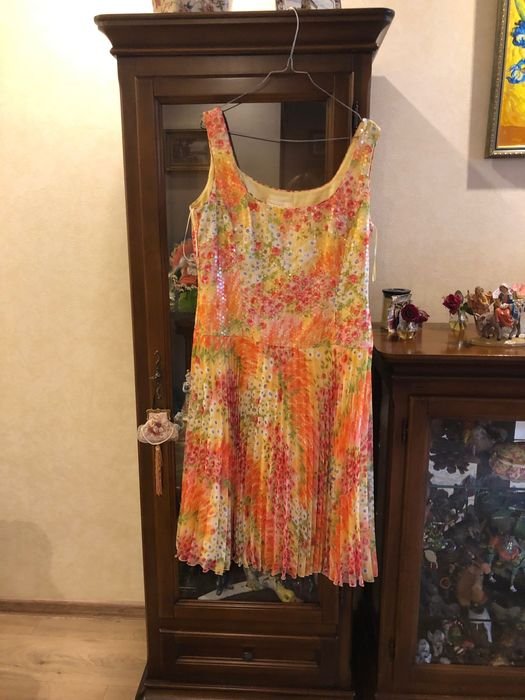 Damen Escada Kleid Mehrfarbig Seide 40