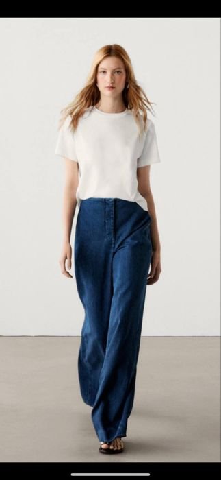 Женские Massimo Dutti Джинсы Тёмно-синий Хлопок 42