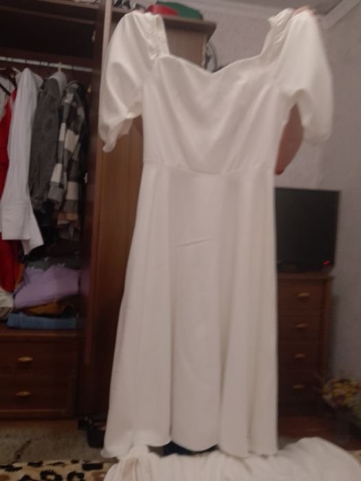 Женский Платье Белый Другой материал 42