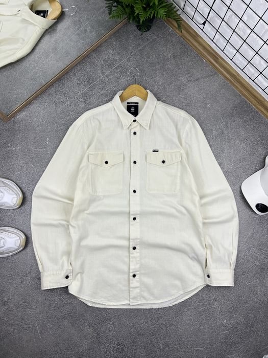 Мужская G-Star Raw Сорочка Белая Хлопок 40