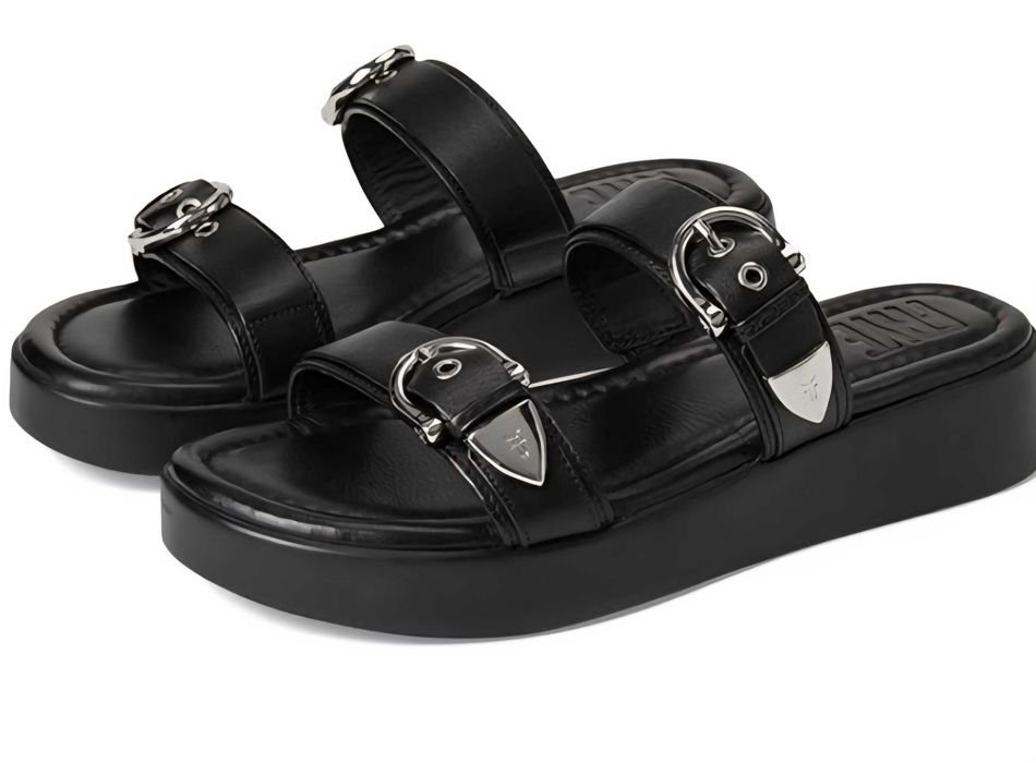 Women Leather Sandals Black 39