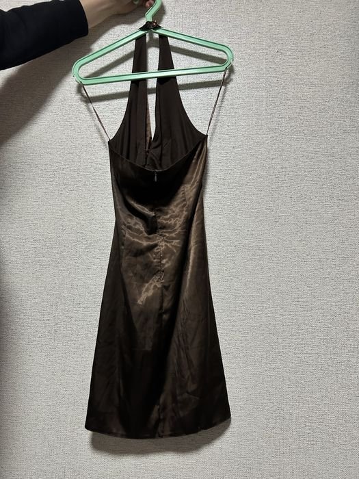 Women Dress Brown Satin 38