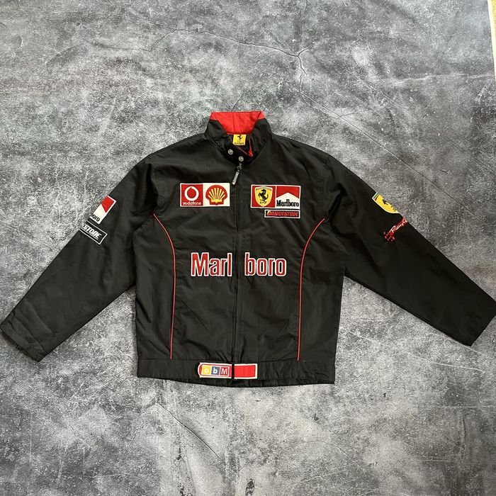 Мужская Ferrari Marlboro Куртка Чёрная Винтаж M/L