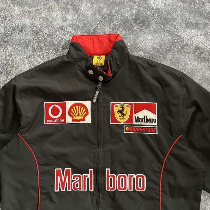 Homme Ferrari Marlboro Veste Noire Vintage M/L