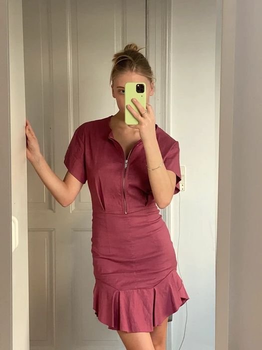 Damen Isabel Marant Kleid Rosa Leinen