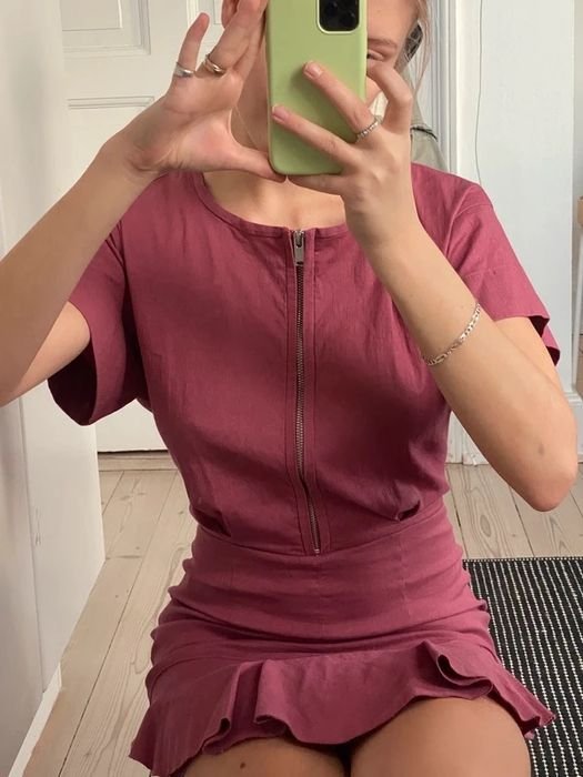 Damen Isabel Marant Kleid Rosa Leinen