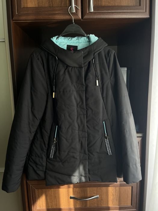 Damen Jacke Schwarz Synthetik 42