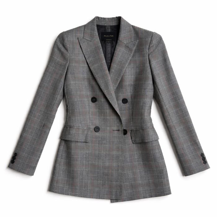Women Massimo Dutti Blazer Grey Wool 34