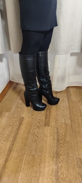 Femme Bottes Cuir Noires 37