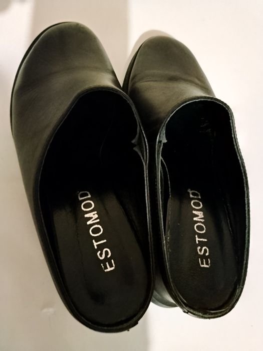 Damen High Heels Schwarz Leder 38