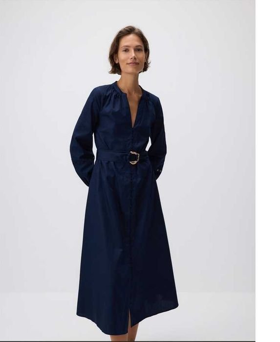 Femme Reserved Robe Bleu Marine Coton 44