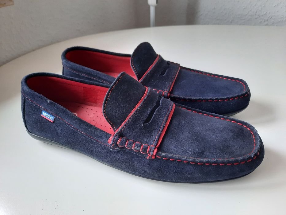 Мужские Лоферы Тёмно-синий Кожа 41