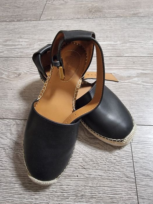 Damen See by Chloe Espadrilles Schwarz Leder 35