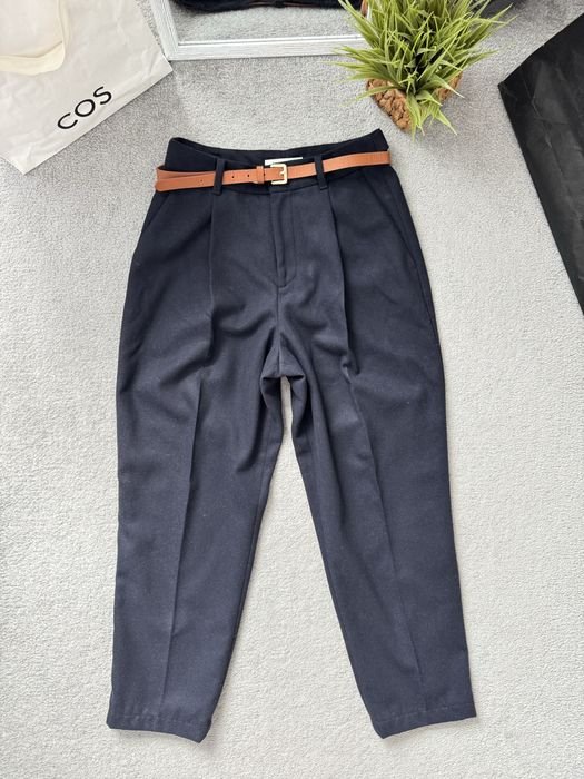 Donna Uniqlo Pantaloni Blu Navy Lana S-M