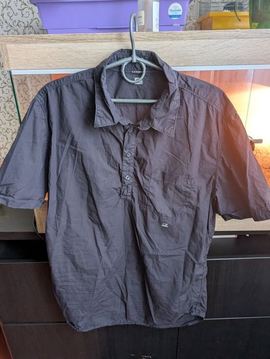 Men CP Company Shirt Black Cotton 42