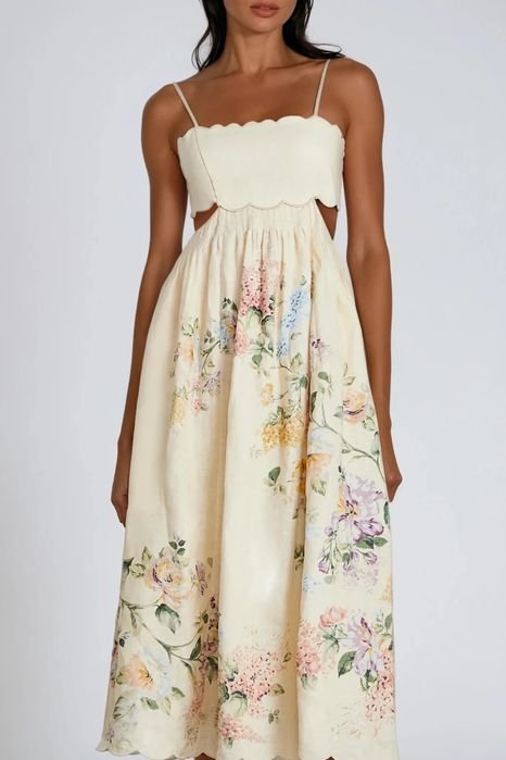 Donna Zimmermann Abito Beige Lino 38