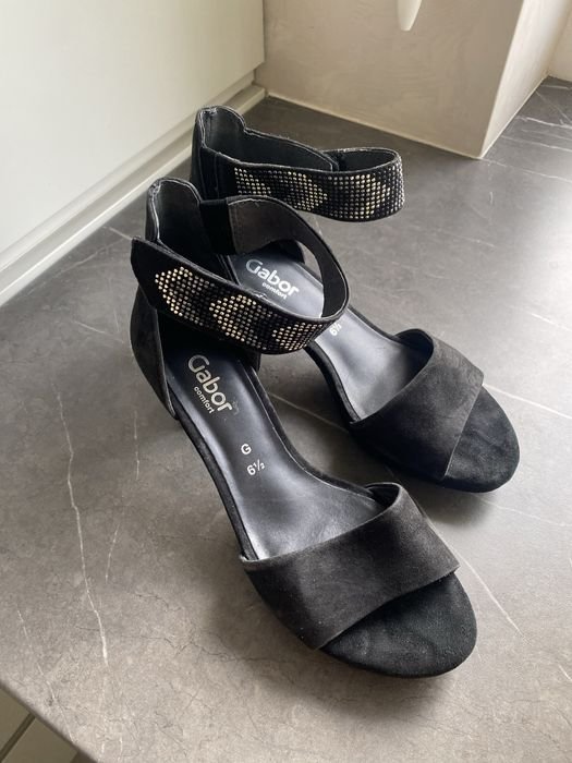 Женские Gabor Каблуки Чёрный Замша 40