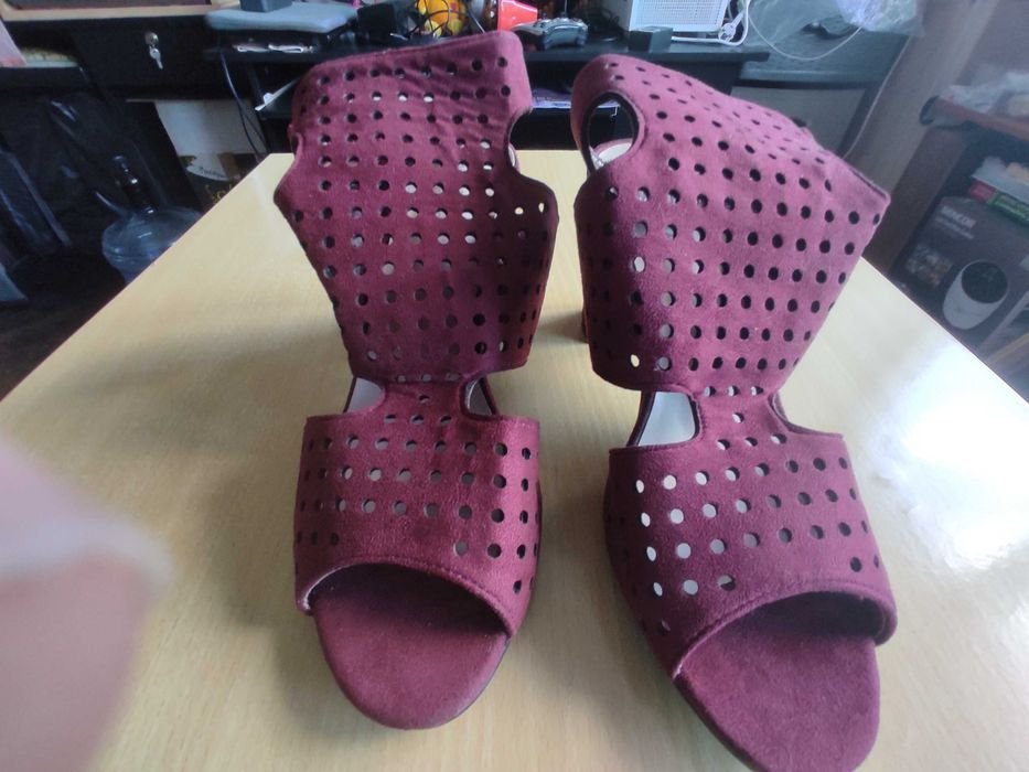 Femmes Talons Bourgogne Éco-suède 39