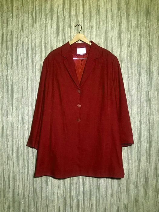 Femme Blazer Lin Rouge Autre Taille