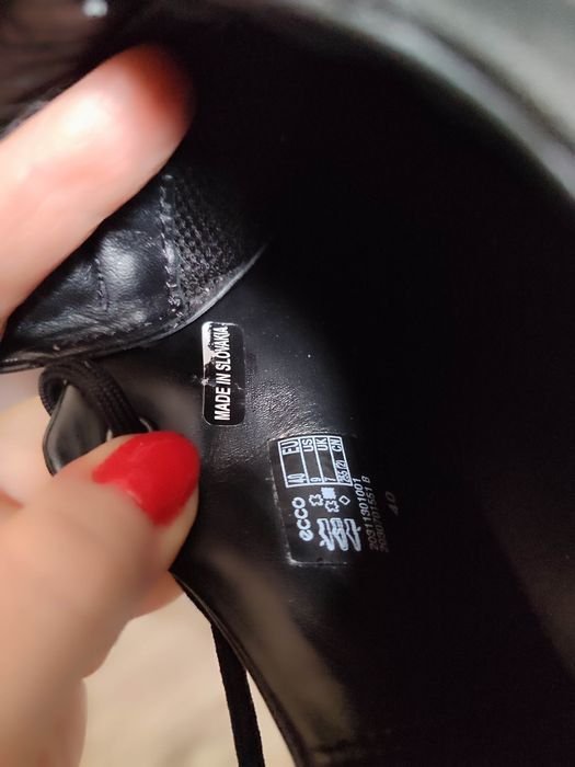 Женские Ecco Туфли Чёрные Кожа 40