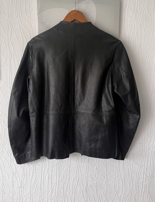 Damen DKNY Jacke Schwarz Leder 38