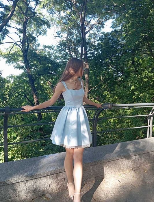 Femme Robe Bleue Satin 38