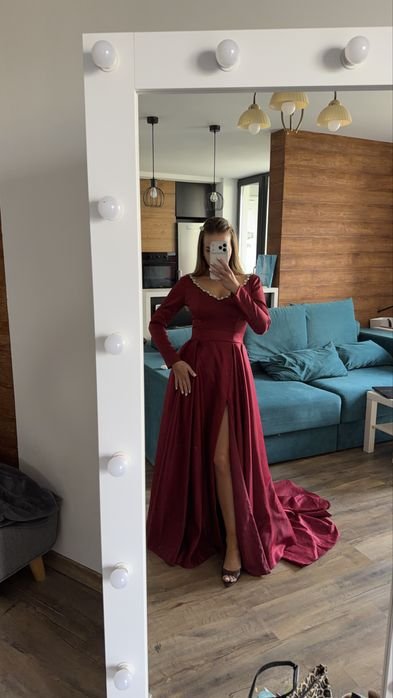 Femme Robe Designer Bourgogne 36