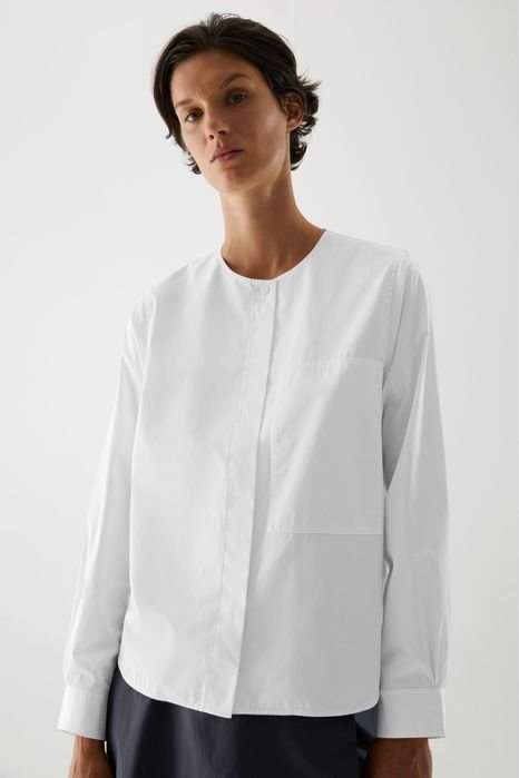 Женская COS Сорочка Белая Хлопок 42