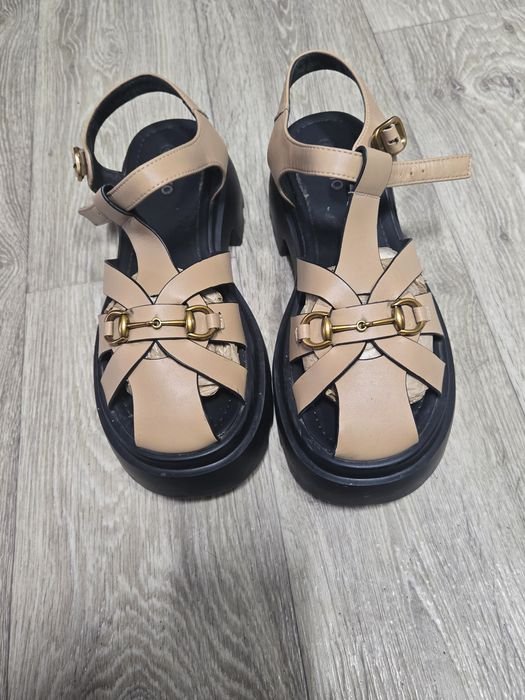 Женские Босоножки Бежевые Кожа 41