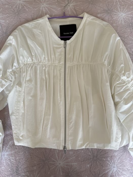 Damen Massimo Dutti Bomber Weiß Baumwolle 36