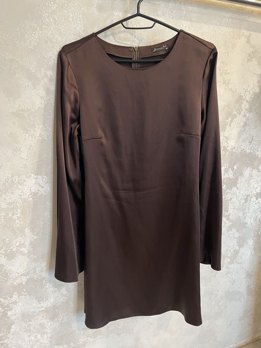Femme Robe Marron Satin 36