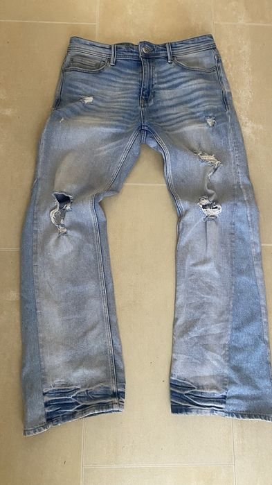 Uomo Jeans Svasati Blu Denim 30