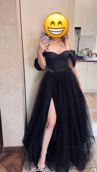 Женский Платье Чёрный Шифон 36