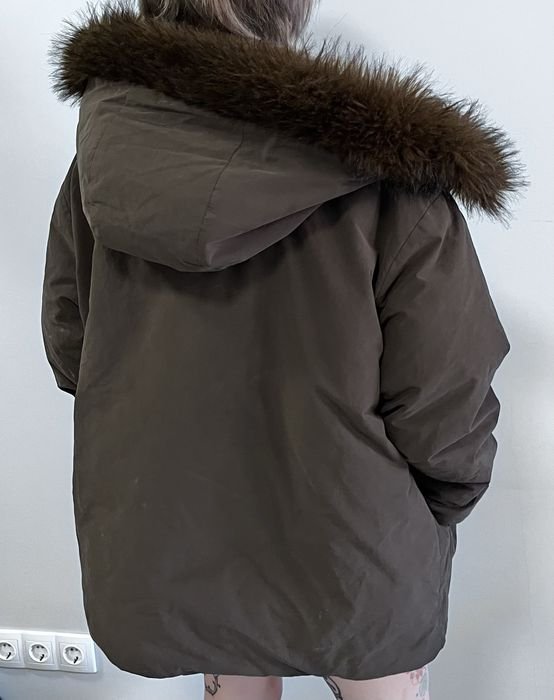 Men Winter Jacket Khaki Fur 38