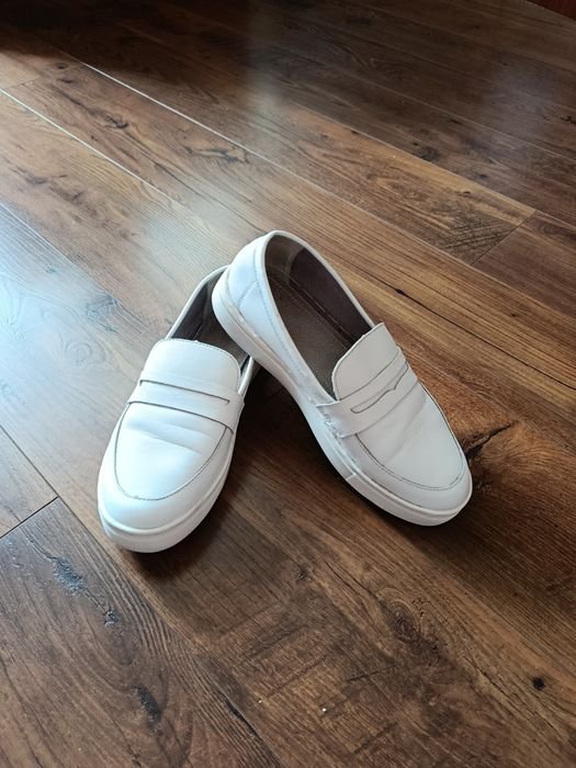 Женские Мокасины Белые Кожа 39