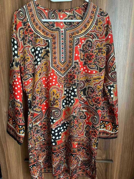 Женская Сатиновая Блуза Разноцветная