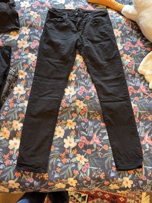 Homme Colins Pantalon Noir Coton 30