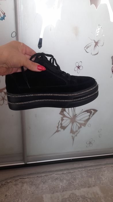 Женские Лоферы Чёрные Замшевые 39