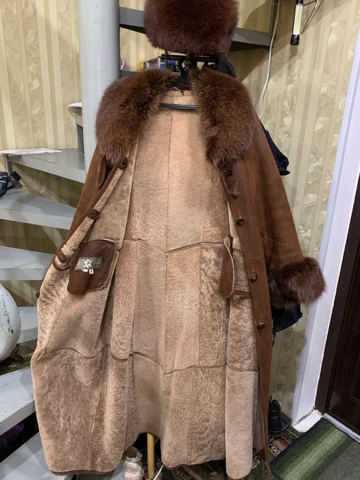Donna Cappotto in Pelle di Pecora Naturale Marrone