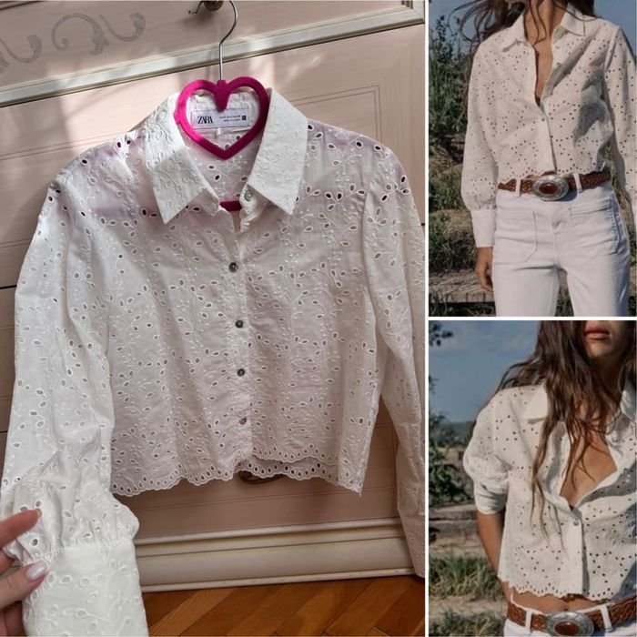 Damen Zara Hemd Creme