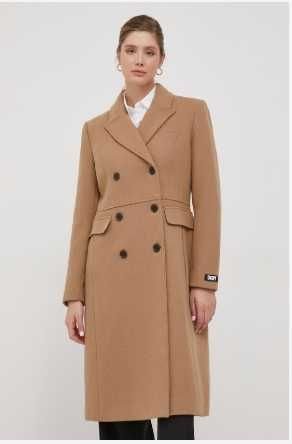 Damen DKNY Mantel Beige Wolle 40
