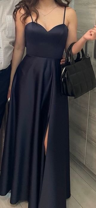 Women Dress Navy Satin 36