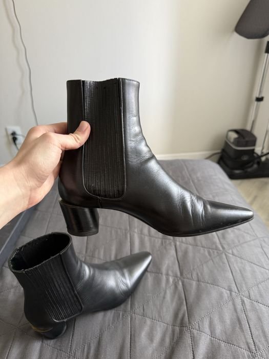 Women Jil Sander Ankle Boots Black Leather 38