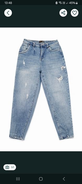 Женские Джинсы Мом Тёмно-синие 38